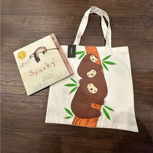 Forever 21 Sloth Graphic Canvas Tote